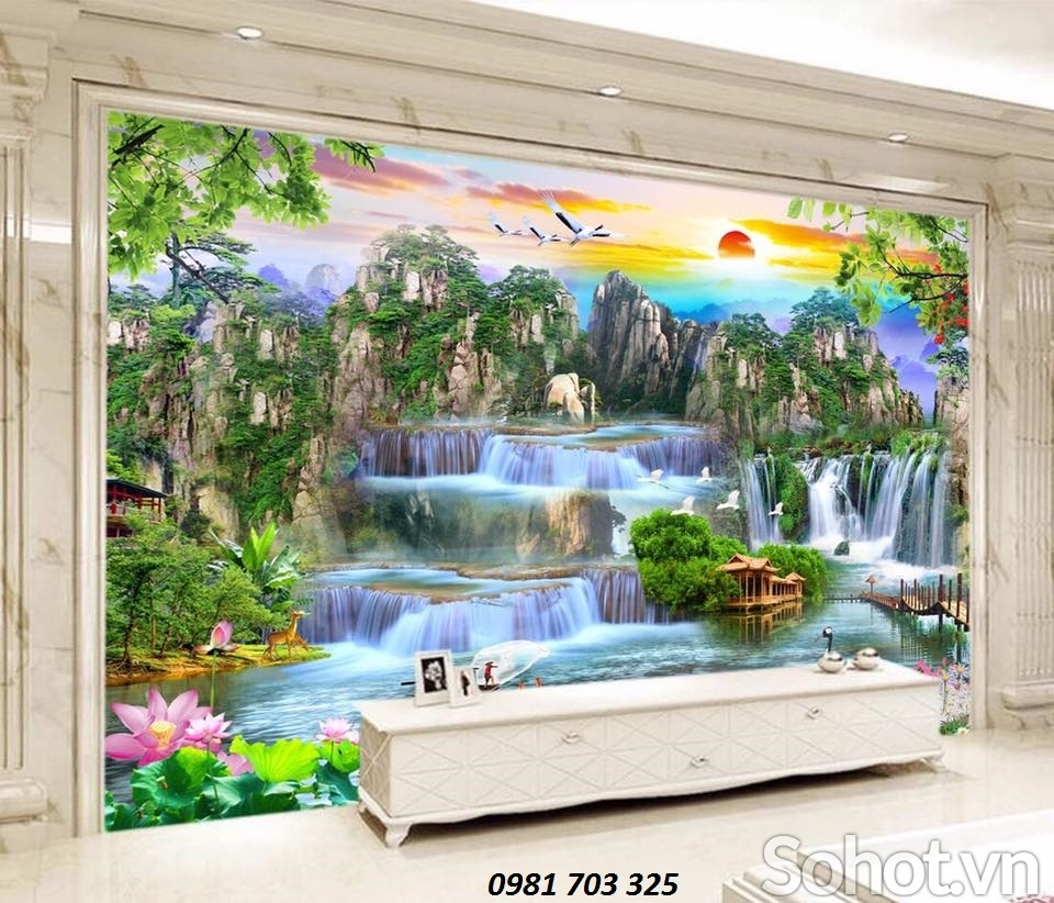 Tranh phong cảnh- gạch tranh 3D ốp tường