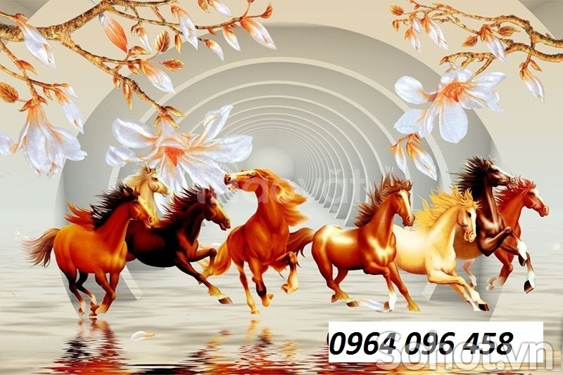 Tranh mã đáo thành công 3d - tranh gạch 3d ốp tường - 900C