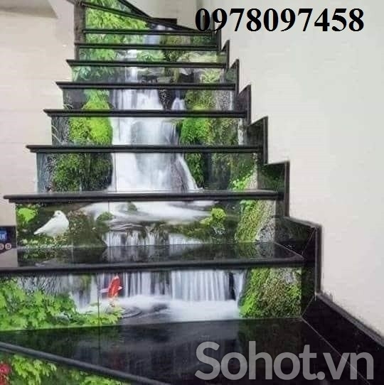 Tranh gạch men trang trí cầu thang