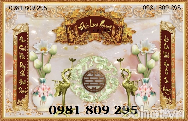 Tranh phúc lộc thọ , gạch tranh ốp ban thờ