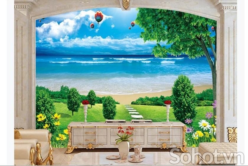 Gạch ốp  tường 3d cảnh biển