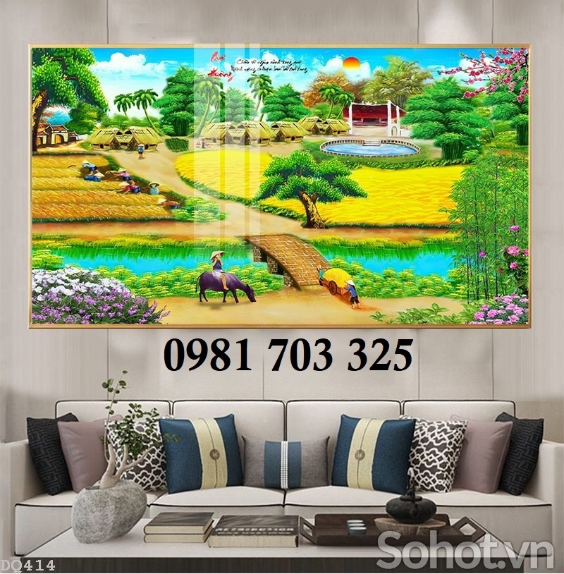 Tranh gạch men 3D đồng quê