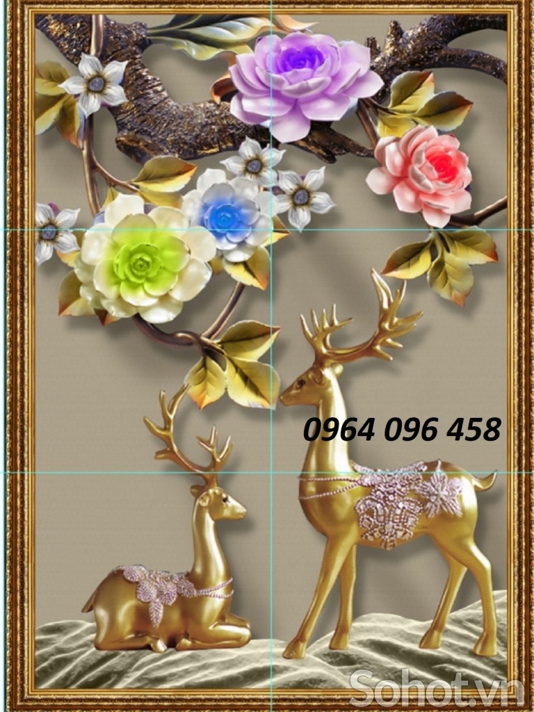 Tranh gạch 3d trang trí phòng khách - LKJ87