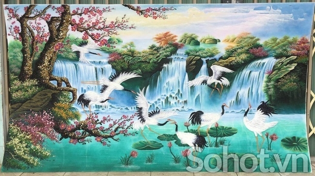 Tranh gạch 3d ốp tường tùng hạc - B655