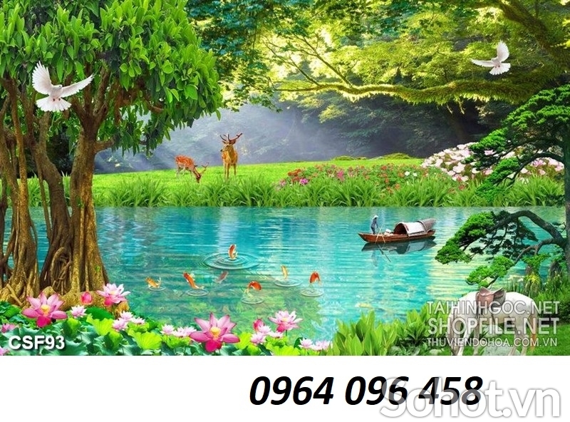 Tranh gạch men 3d ốp tường phong cảnh đồng quê - GDCX43