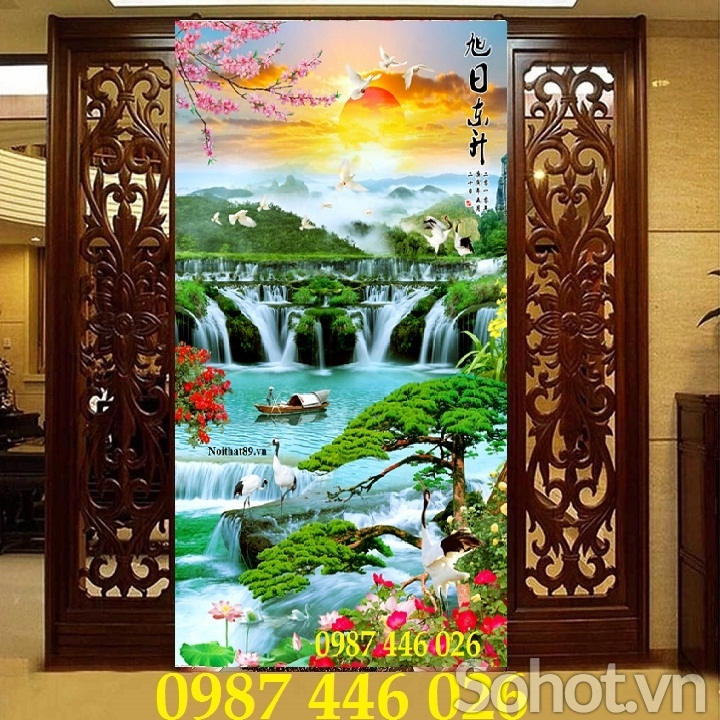 Gạch tường tranh phong cảnh 3d