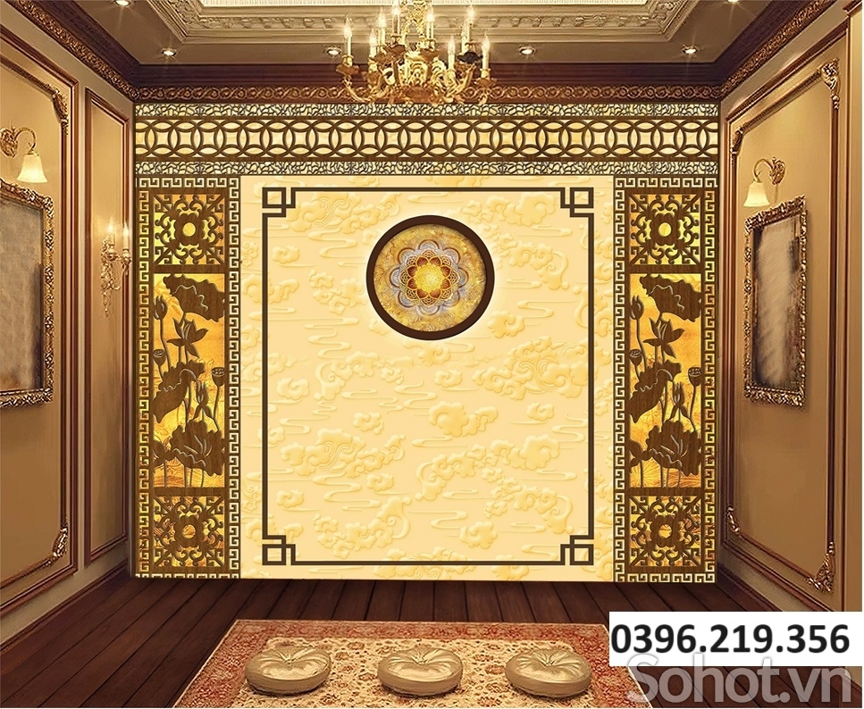 Tranh gạch 3d trang trí phòng thờ