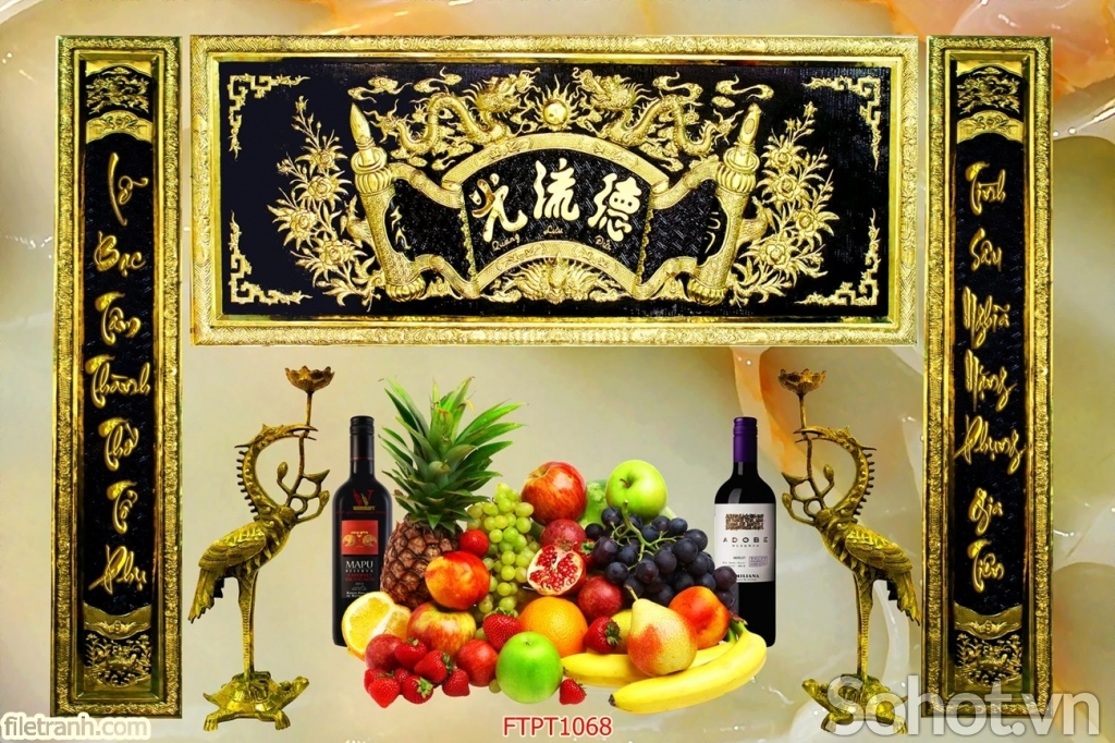 Tranh gạch 3d phòng thờ - 909CN