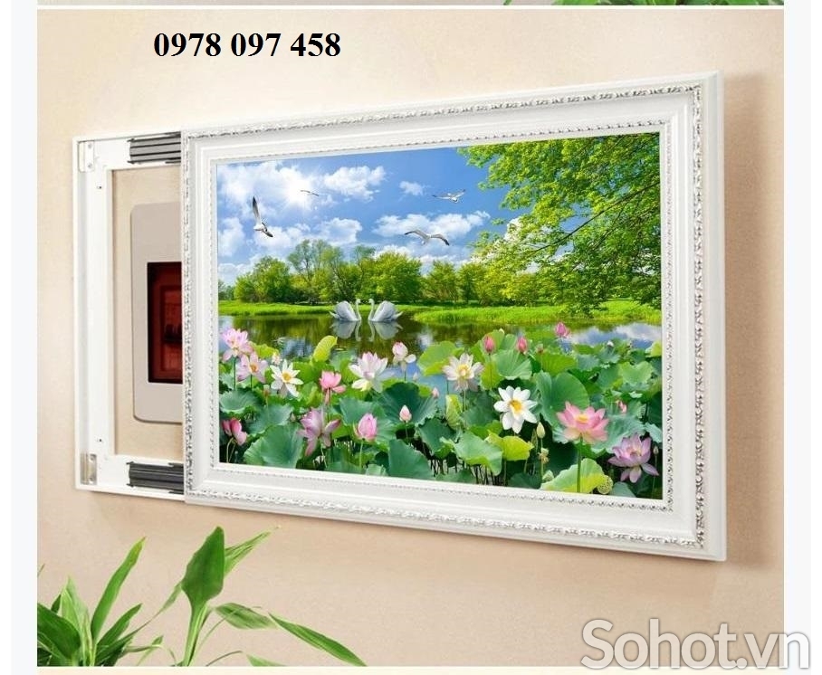 Tranh gạch men 3D - tranh hoa sen