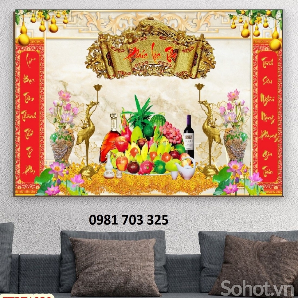 tranh gạch phòng thờ, tranh 3D