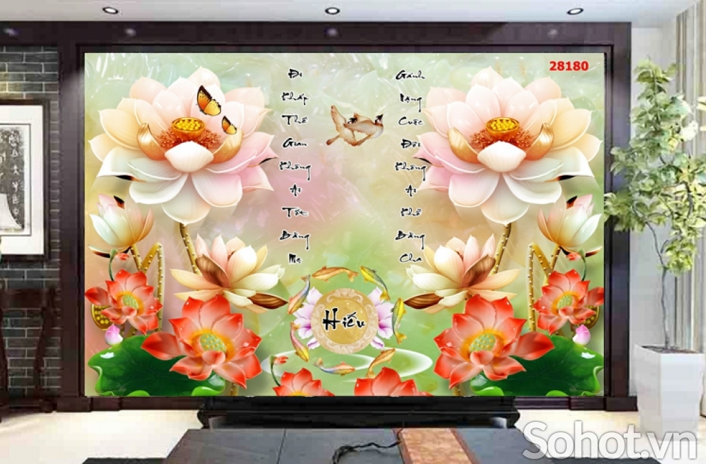tranh hoa 3D ốp tường