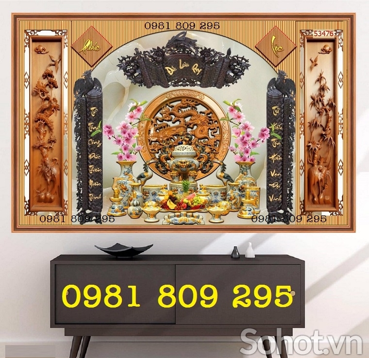 Gạch 3d câu đối phòng thờ