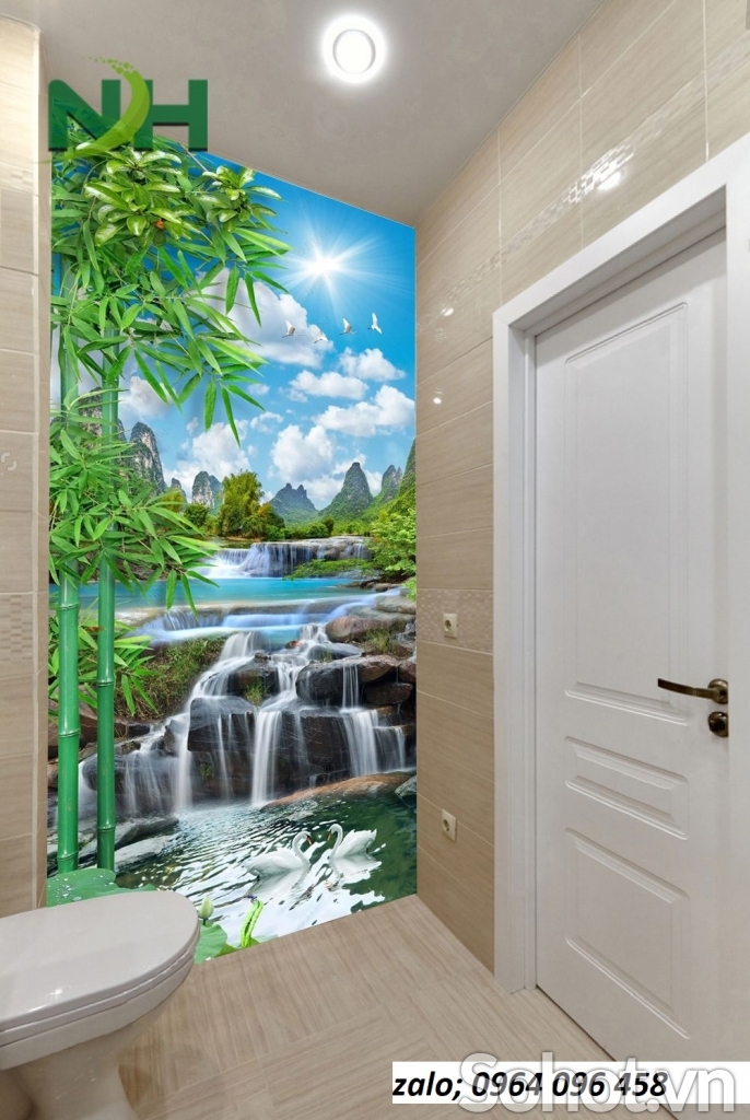 Tranh gạch 3d ốp tường phòng tắm - CBVB9
