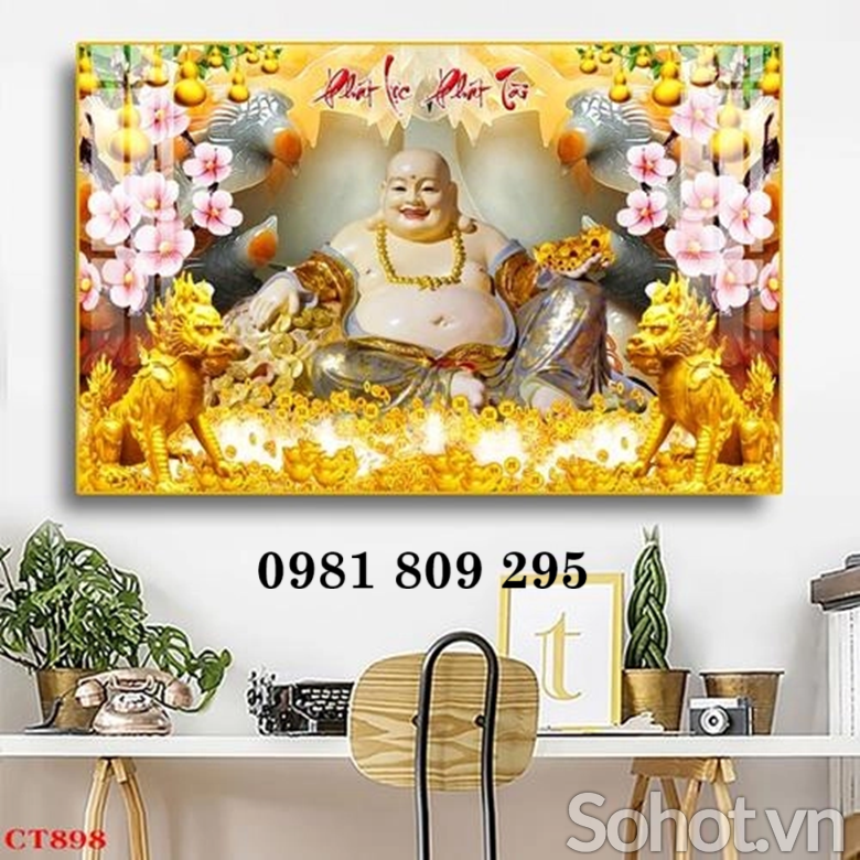Gạch tranh 3d phật di lặc