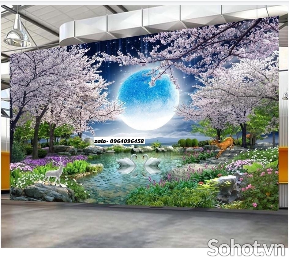 Tranh gạch 3d vườn hoa phong cảnh - XVC3