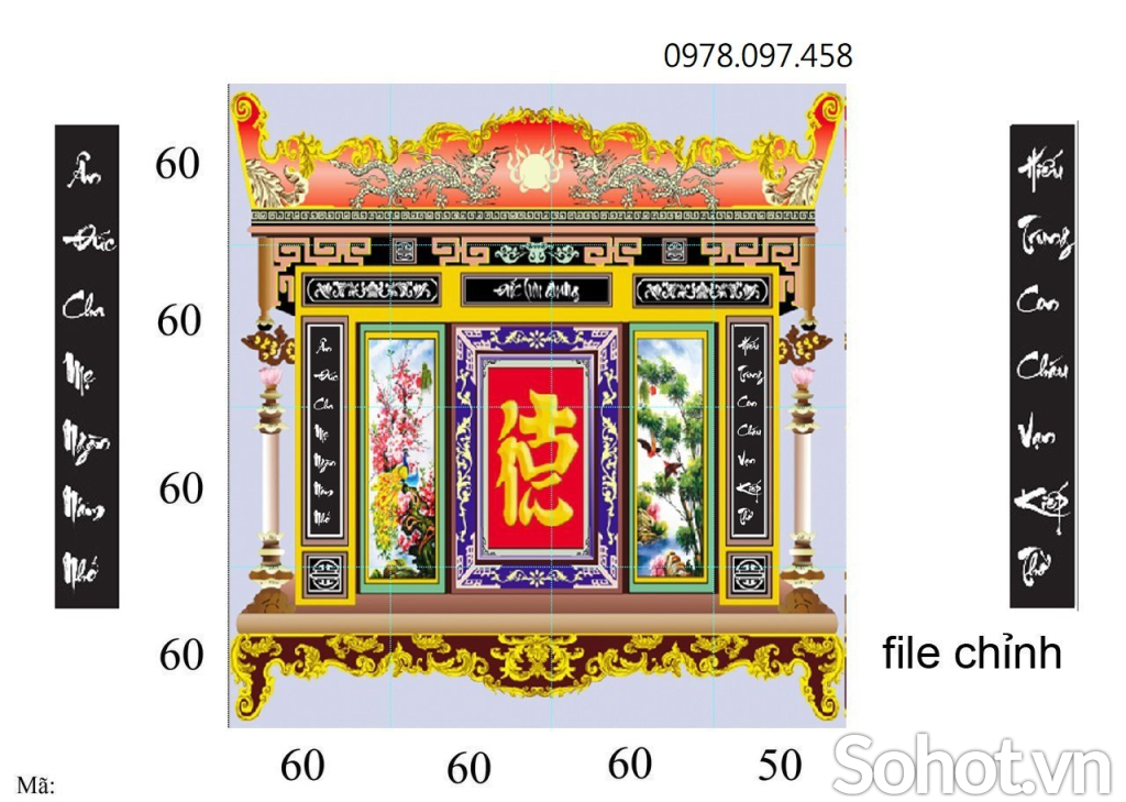 Tranh phòng thờ - gạch tranh