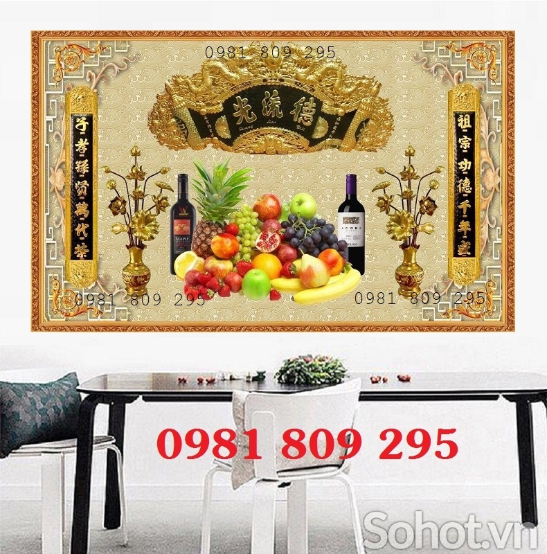 Gạch tranh phòng thờ gia tiên