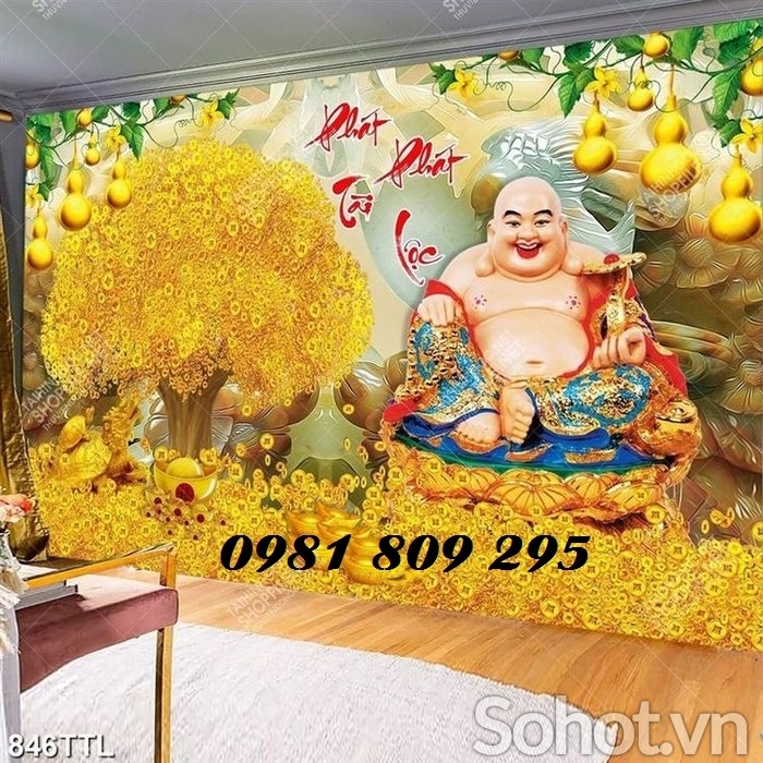 Tranh 3d thần tài , gạch tranh thần tài HN9991