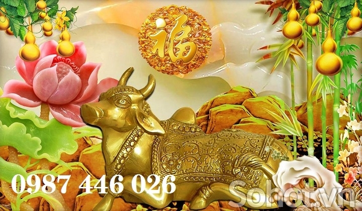 Tranh gạch men hoa sen HP97232