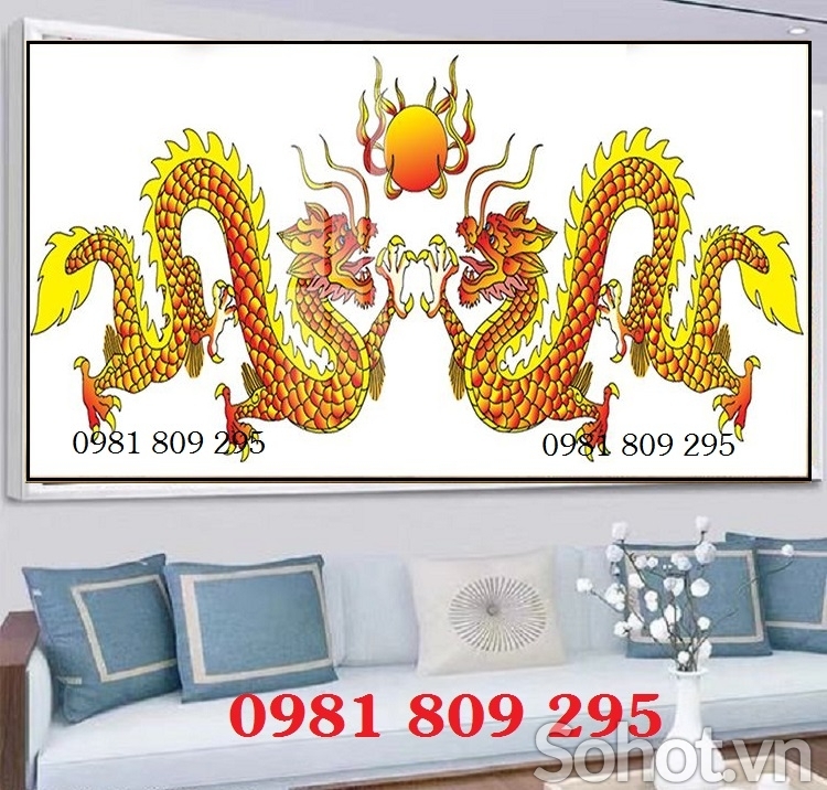 tranh rồng 3d phong thủy - gạch tranh 3d FGH76