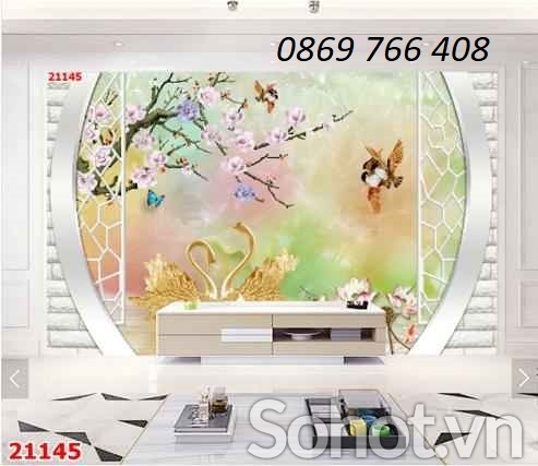 Tranh gạch 3d cửa sổ phong cảnh