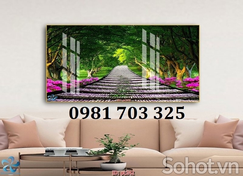 Gạch tranh 3D trang trí phòng khách đẹp