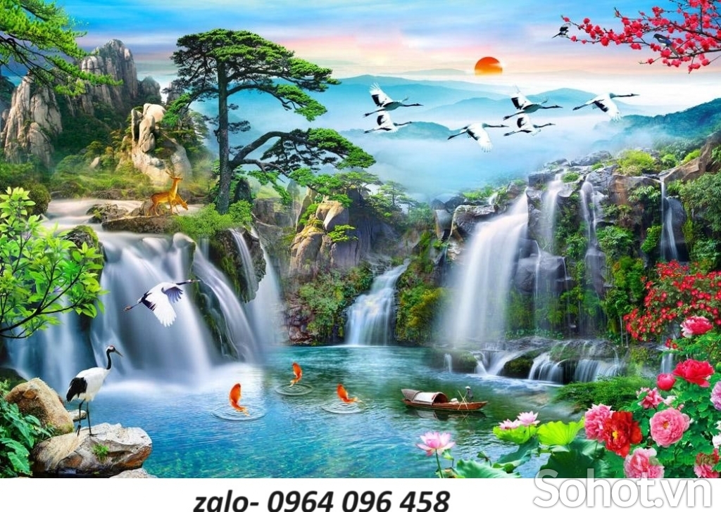 Tranh gạch 3d ốp tường tranh phong cảnh đồng quê - NCVV54