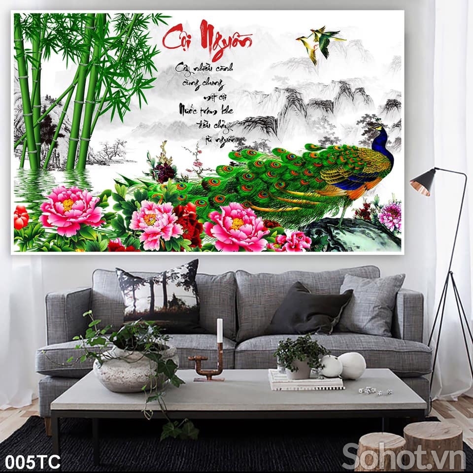 Tranh gạch trang trí phòng khách-tranh 3D