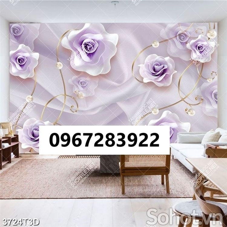 Tranh gạch 3d hoa trang trí nhà