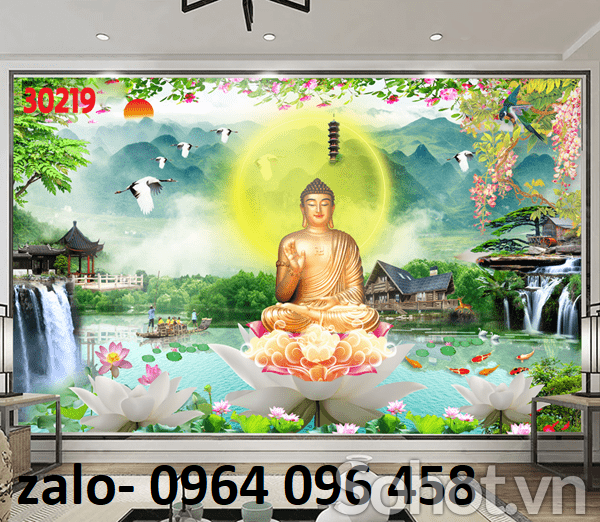 Tranh gạch 3d phật phòng thờ - 37DFF