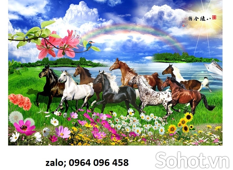 Tranh gạch ốp tường mã đáo thành công 3d - NNXX33