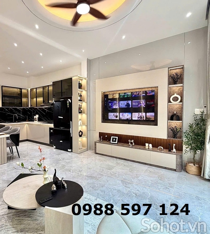 Ốp tường phòng khách đẹp tấm than tre
