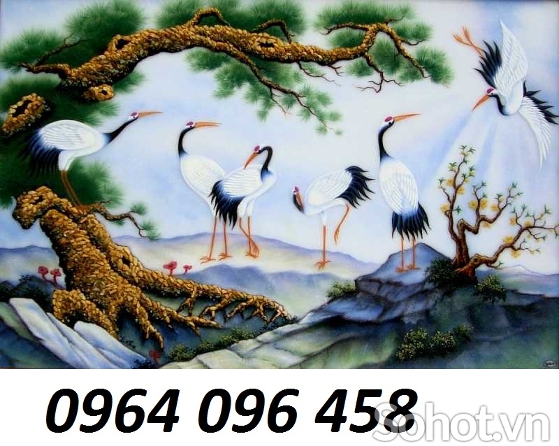 Tranh gạch 3d phong thủy tùng hạc - CM432