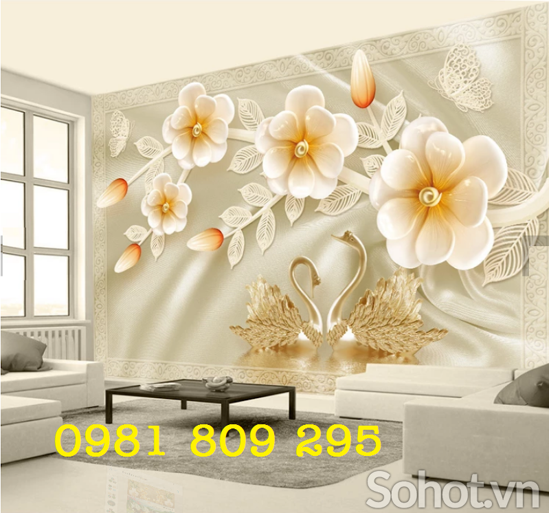 Tranh hoa ngọc - gạch tranh hoa ngọc ốp tường - tranh gach men HG7