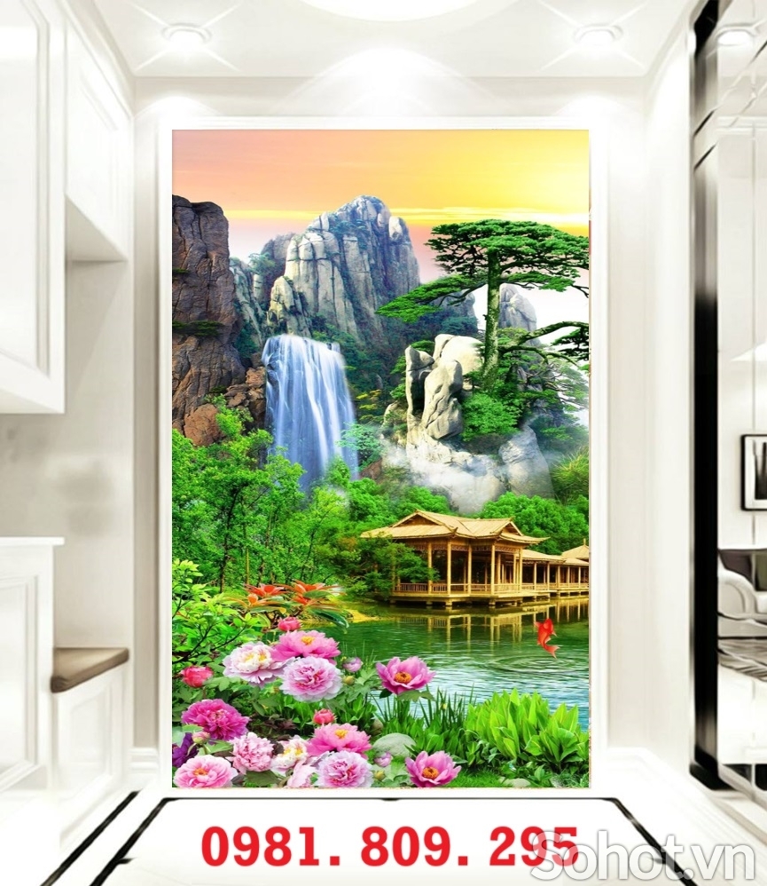 Tranh thác nước , gạch tranh