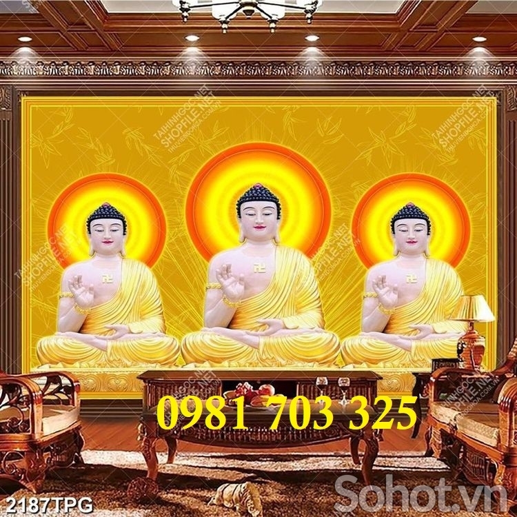 Tranh Phật, gạch tranh ốp tường phòng thờ