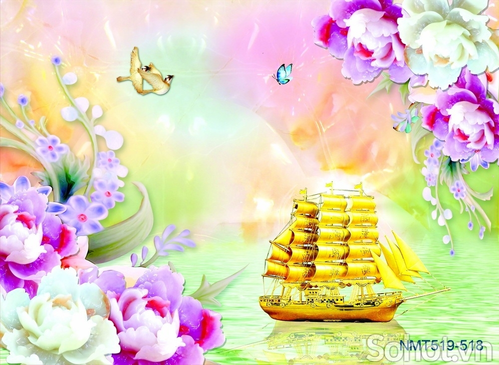 Tranh gạch 3d thuận buồm xuôi gió - DVC63