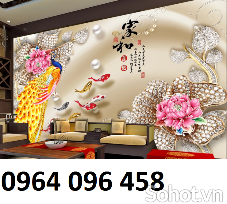 Tranh gạch 3d trang trí phòng khách - SXC44