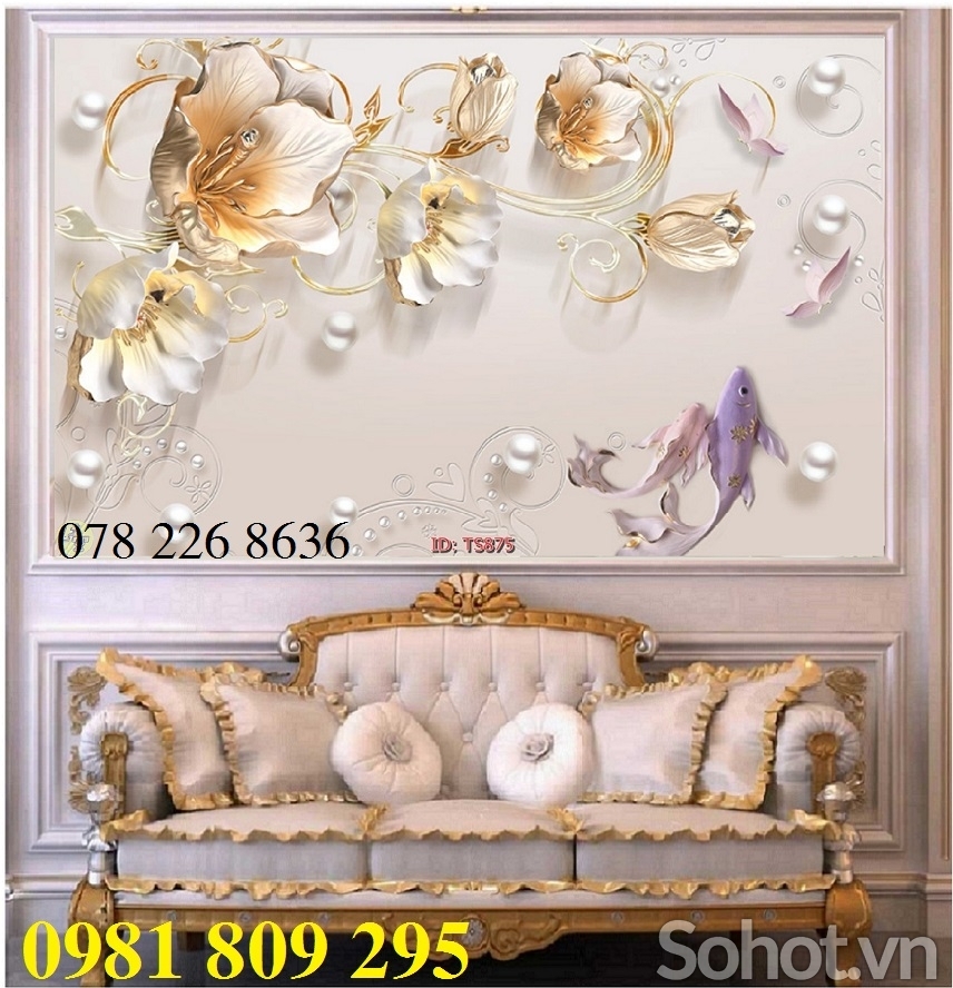 Gạch tranh 3d - tranh ốp tường hoa ngọc