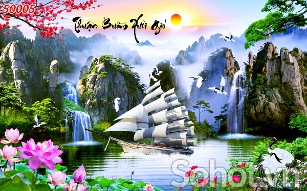 Tranh 3D - thuận buồm xuôi gió