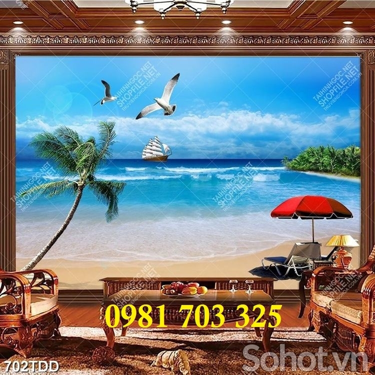 Gạch cảnh biển 3D trang trí đẹp