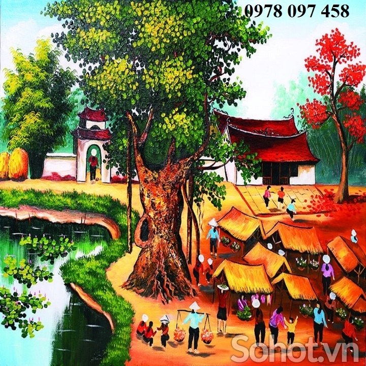 Gạch tranh 3D - tranh phong cảnh quê hương