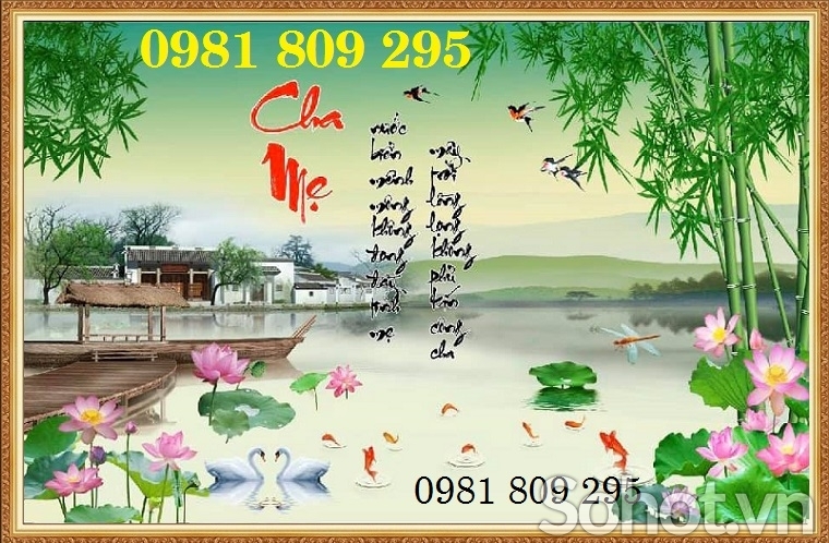 Gạch 3d hoa sen , tranh gạch