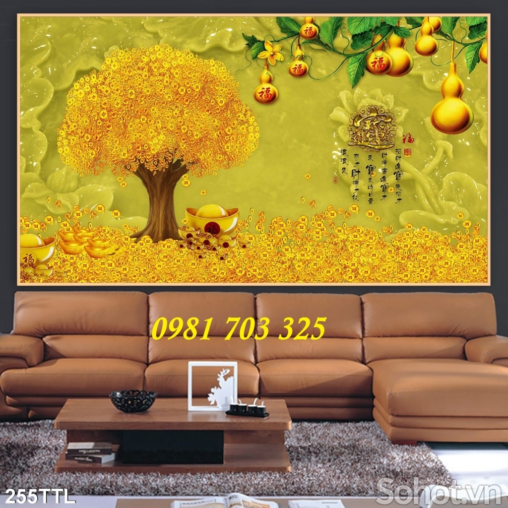 tranh 3D phong thủy kim tiền, gạch tranh 3D