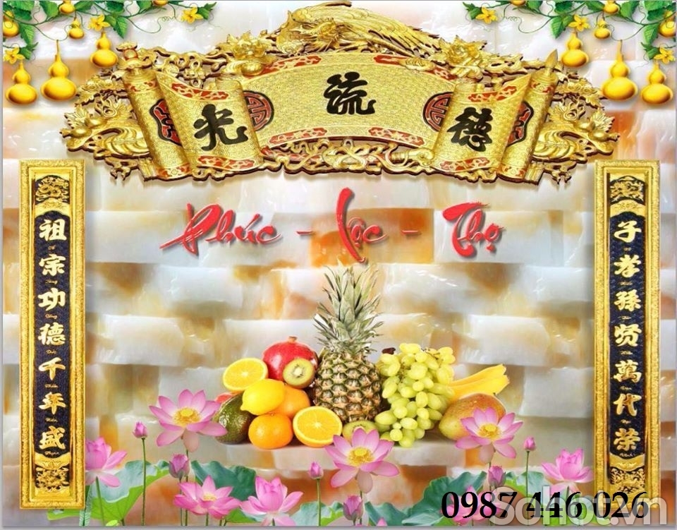 Gạch tranh gạch men phòng thờ HP293