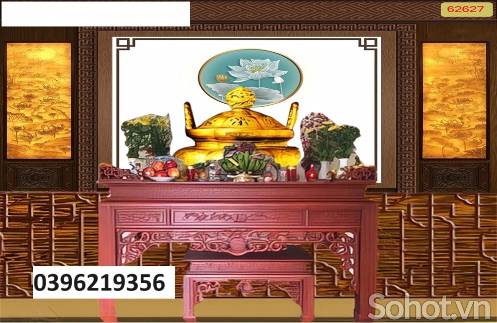 Gạch 3D đẹp trang trí phòng thờ