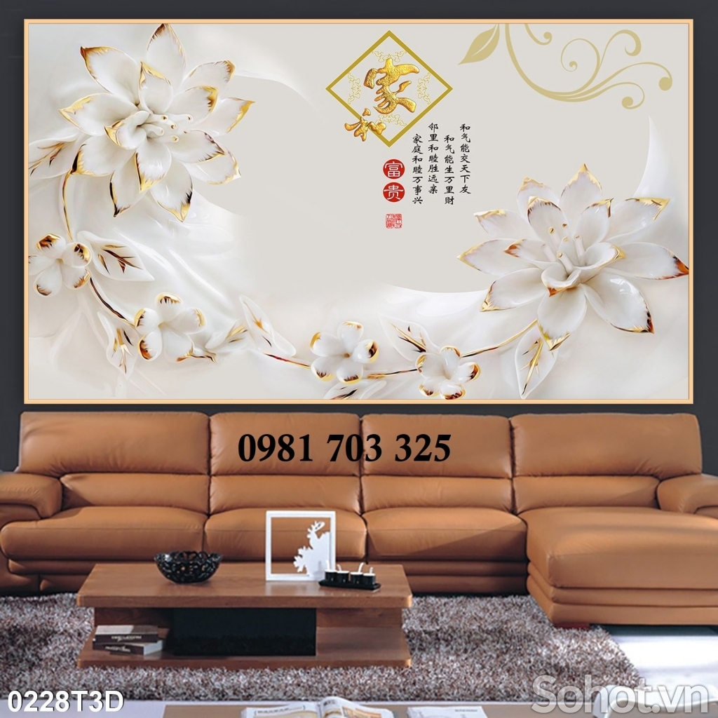 Tranh gạch hoa 3D ốp tường