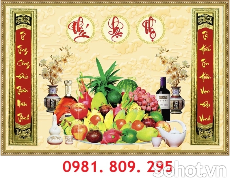 Tranh 3d phòng thờ , tranh gạch câu liễng hay