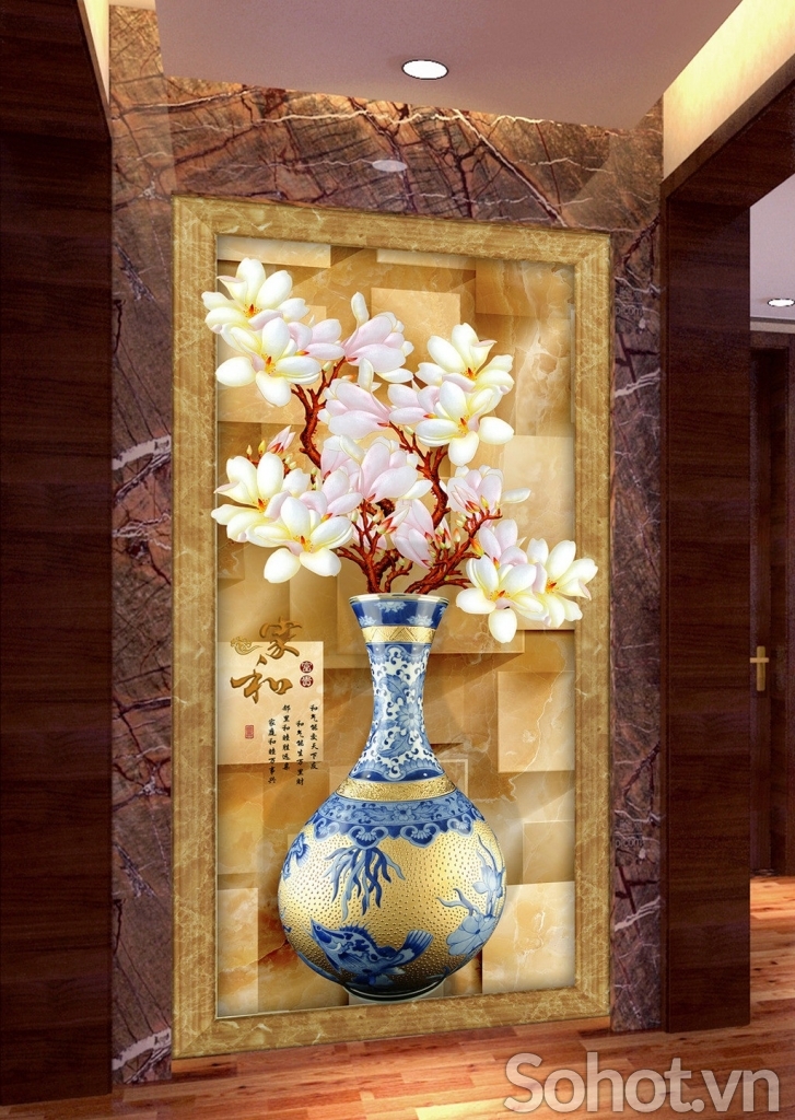 Tranh gạch 3d bình hoa - gạch tranh 3d bình hoa - GDC89