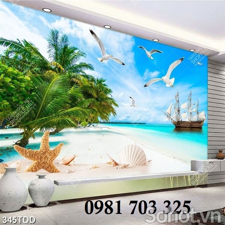 Tranh phong cảnh biển, tranh gạch